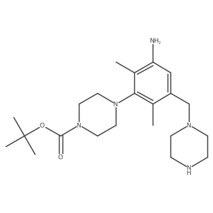 Tert-butyl 4-{3-amino-2,6-dimethyl-5-[(piperazin-1-yl)methyl]phenyl}piperazine-1-carboxylate Structure