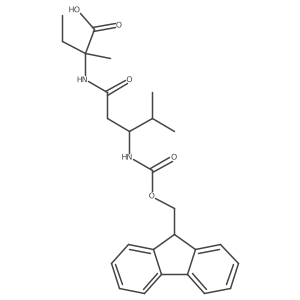 2-[(3R)-3-({[(9H-fluoren-9-yl)methoxy]carbonyl}amino)-4-methylpentanamido]-2-methylbutanoic acid Structure