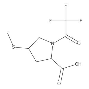 (2S,4R)-4-(methylsulfanyl)-1-(2,2,2-trifluoroacetyl)pyrrolidine-2-carboxylic acid结构式