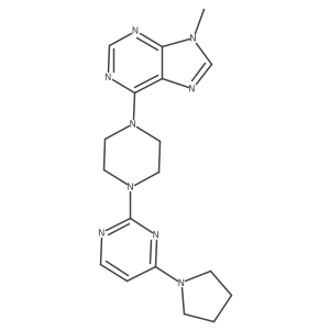 9-methyl-6-{4-[4-(pyrrolidin-1-yl)pyrimidin-2-yl]piperazin-1-yl}-9H-purine结构式