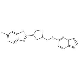 6-Fluoro-2-[3-({imidazo[1,2-b]pyridazin-6-yloxy}methyl)pyrrolidin-1-yl]-1,3-benzothiazole结构式