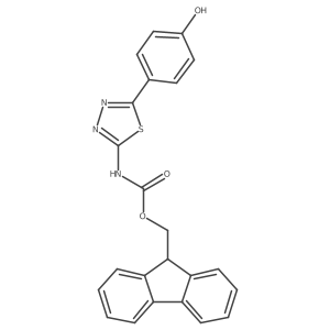 (9H-fluoren-9-yl)methyl N-[5-(4-hydroxyphenyl)-1,3,4-thiadiazol-2-yl]carbamate结构式