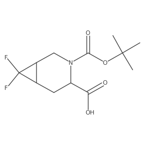 3-Tert-butoxycarbonyl-7,7-difluoro-3-azabicyclo[4.1.0]heptane-4-carboxylic acid Structure