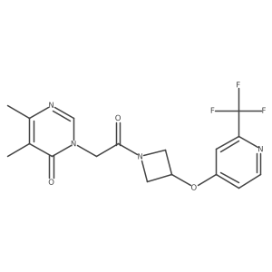 5,6-Dimethyl-3-[2-oxo-2-(3-{[2-(trifluoromethyl)pyridin-4-yl]oxy}azetidin-1-yl)ethyl]-3,4-dihydropyrimidin-4-one结构式