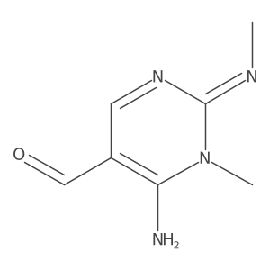 6-Amino-1,2-dihydro-1-methyl-2-(methylimino)-5-pyrimidinecarboxaldehyde Structure
