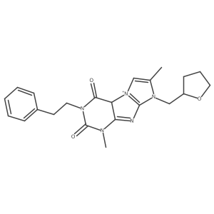 4,7-dimethyl-6-(oxolan-2-ylmethyl)-2-(2-phenylethyl)-9aH-purino[7,8-a]imidazol-9-ium-1,3-dione Structure