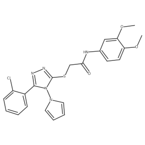 2-{[5-(2-chlorophenyl)-4-(1H-pyrrol-1-yl)-4H-1,2,4-triazol-3-yl]sulfanyl}-N-(3,4-dimethoxyphenyl)acetamide结构式