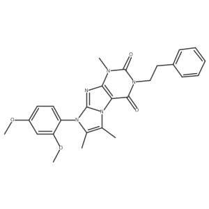 8-(2,4-dimethoxyphenyl)-1,6,7-trimethyl-3-phenethyl-1H-imidazo[2,1-f]purine-2,4(3H,8H)-dione结构式