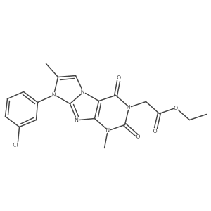 ethyl 2-(8-(3-chlorophenyl)-1,7-dimethyl-2,4-dioxo-1H-imidazo[2,1-f]purin-3(2H,4H,8H)-yl)acetate Structure