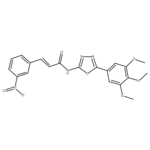 (E)-3-(3-nitrophenyl)-N-(5-(3,4,5-trimethoxyphenyl)-1,3,4-oxadiazol-2-yl)acrylamide结构式