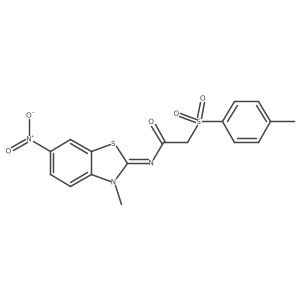(E)-N-(3-methyl-6-nitrobenzo[d]thiazol-2(3H)-ylidene)-2-tosylacetamide Structure