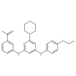 1-(3-((4-((4-Ethoxyphenyl)amino)-6-morpholino-1,3,5-triazin-2-yl)amino)phenyl)ethanone Structure