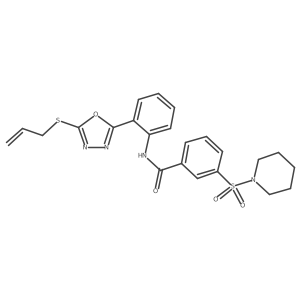 3-(piperidin-1-ylsulfonyl)-N-{2-[5-(prop-2-en-1-ylsulfanyl)-1,3,4-oxadiazol-2-yl]phenyl}benzamide Structure
