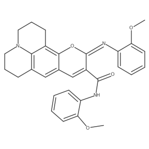 (4Z)-N-(2-methoxyphenyl)-4-[(2-methoxyphenyl)imino]-3-oxa-13-azatetracyclo[7.7.1.0^{2,7}.0^{13,17}]heptadeca-1,5,7,9(17)-tetraene-5-carboxamide Structure
