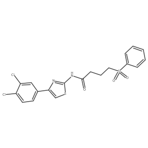 N-(4-(3,4-dichlorophenyl)thiazol-2-yl)-4-(phenylsulfonyl)butanamide结构式
