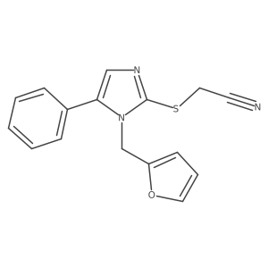 2-({1-[(furan-2-yl)methyl]-5-phenyl-1H-imidazol-2-yl}sulfanyl)acetonitrile Structure