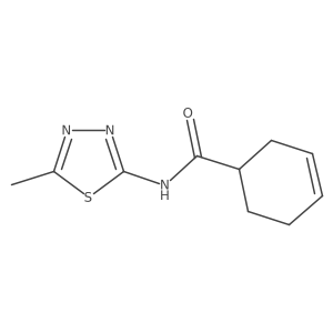 N-(5-methyl-1,3,4-thiadiazol-2-yl)cyclohex-3-ene-1-carboxamide结构式
