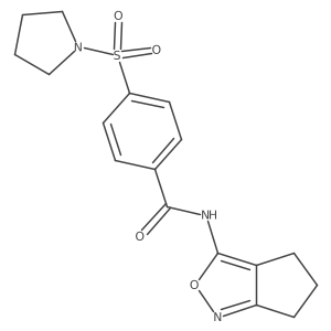 N-(5,6-dihydro-4H-cyclopenta[c]isoxazol-3-yl)-4-(pyrrolidin-1-ylsulfonyl)benzamide Structure