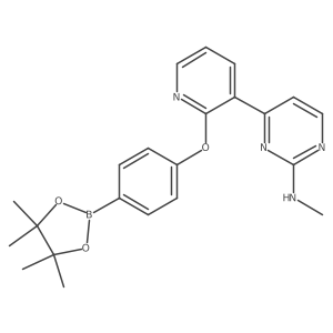 N-methyl-4-(2-(4-(4,4,5,5-tetramethyl-1,3,2-dioxaborolan-2-yl)phenoxy)pyridin-3-yl)pyrimidin-2-amine Structure