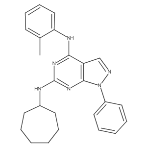 N~6~-cycloheptyl-N~4~-(2-methylphenyl)-1-phenyl-1H-pyrazolo[3,4-d]pyrimidine-4,6-diamine Structure