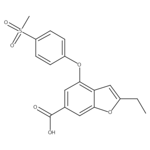 2-Ethyl-4-[4-(methylsulfonyl)phenoxy]-1-benzofuran-6-carboxylic acid结构式