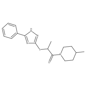 1-(4-Methyl-1-piperidinyl)-2-[(3-phenyl-1H-1,2,4-triazol-5-yl)thio]-1-propanone Structure