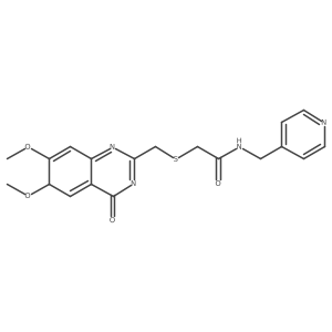 2-[(6,7-dimethoxy-4-oxo-6H-quinazolin-2-yl)methylsulfanyl]-N-(pyridin-4-ylmethyl)acetamide结构式