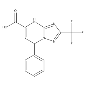 7-Phenyl-2-(trifluoromethyl)-4,7-dihydro[1,2,4]triazolo[1,5-a]pyrimidine-5-carboxylic acid结构式