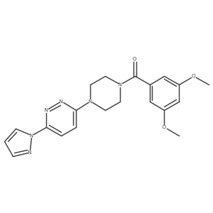 (4-(6-(1H-pyrazol-1-yl)pyridazin-3-yl)piperazin-1-yl)(3,5-dimethoxyphenyl)methanone结构式