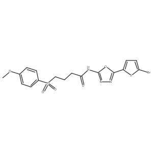 N-(5-(5-bromothiophen-2-yl)-1,3,4-oxadiazol-2-yl)-4-((4-methoxyphenyl)sulfonyl)butanamide Structure