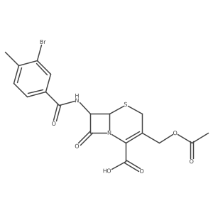 (6R,7R)-3-(acetyloxymethyl)-7-[(3-bromo-4-methylbenzoyl)amino]-8-oxo-5-thia-1-azabicyclo[4.2.0]oct-2-ene-2-carboxylic acid结构式