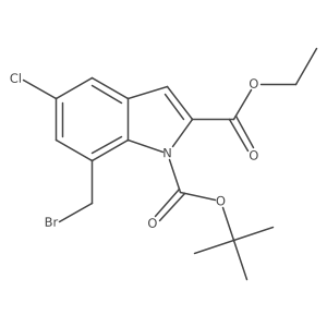 7-Bromomethyl-5-chloro-indole-1,2-dicarboxylic acid 1-tert-butyl ester 2-ethyl ester Structure