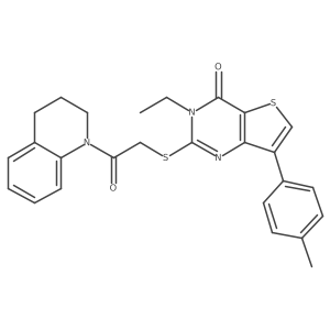 2-{[2-(3,4-dihydroquinolin-1(2H)-yl)-2-oxoethyl]thio}-3-ethyl-7-(4-methylphenyl)thieno[3,2-d]pyrimidin-4(3H)-one Structure
