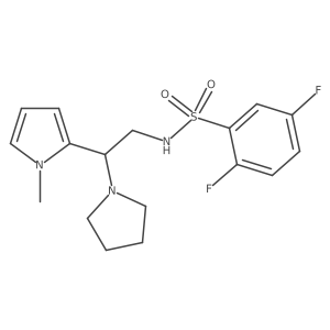 2,5-difluoro-N-(2-(1-methyl-1H-pyrrol-2-yl)-2-(pyrrolidin-1-yl)ethyl)benzenesulfonamide结构式
