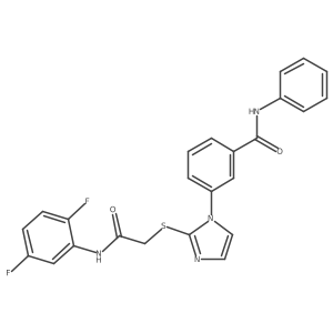 3-(2-((2-((2,5-difluorophenyl)amino)-2-oxoethyl)thio)-1H-imidazol-1-yl)-N-phenylbenzamide结构式