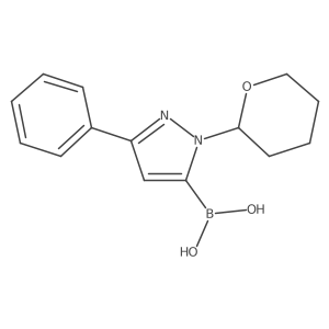 [1-(oxan-2-yl)-3-phenyl-1H-pyrazol-5-yl]boronic acid结构式