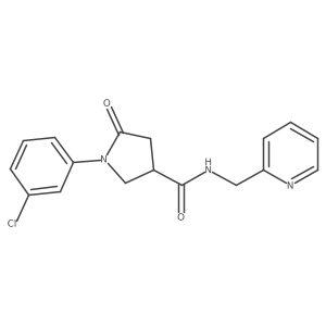 1-(3-chlorophenyl)-5-oxo-N-(pyridin-2-ylmethyl)pyrrolidine-3-carboxamide Structure