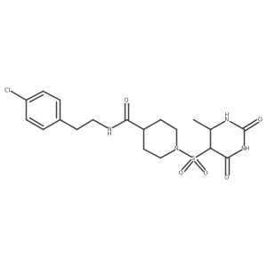 N-[2-(4-chlorophenyl)ethyl]-1-[(4-methyl-2,6-dioxo-1,3-diazinan-5-yl)sulfonyl]piperidine-4-carboxamide Structure