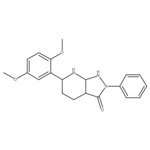 6-(2,5-dimethoxyphenyl)-2-phenyl-3a,4,5,6,7,7a-hexahydro-1H-pyrazolo[3,4-b]pyridin-3-one结构式
