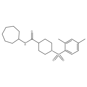 N-Cycloheptyl-1-((2,4-dimethylphenyl)sulfonyl)piperidine-4-carboxamide结构式