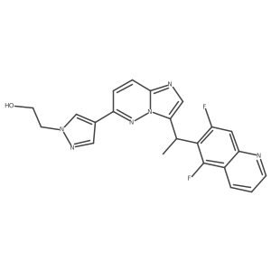 2-[4-[3-[(1S)-1-(5,7-difluoroquinolin-6-yl)ethyl]imidazo[1,2-b]pyridazin-6-yl]pyrazol-1-yl]ethanol Structure