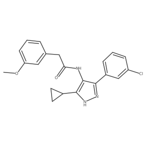 N~1~-[5-(3-chlorophenyl)-3-cyclopropyl-1H-pyrazol-4-yl]-2-(3-methoxyphenyl)acetamide结构式