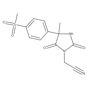 2-[4-(4-Methanesulfonylphenyl)-4-methyl-2,5-dioxoimidazolidin-1-yl]acetonitrile Structure