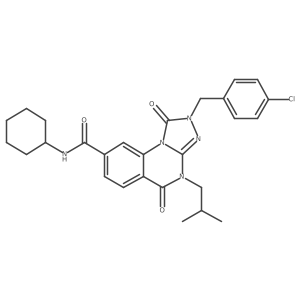 2-(4-chlorobenzyl)-N-cyclohexyl-4-isobutyl-1,5-dioxo-1,2,4,5-tetrahydro-[1,2,4]triazolo[4,3-a]quinazoline-8-carboxamide结构式