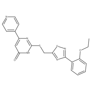 2-({[3-(2-Ethoxyphenyl)-1,2,4-oxadiazol-5-yl]methyl}sulfanyl)-6-(4-pyridyl)-4-pyrimidinol结构式