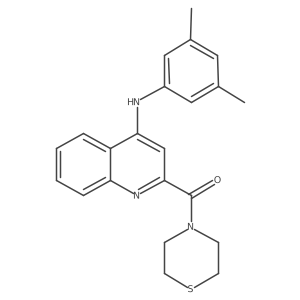 (4-((3,5-Dimethylphenyl)amino)quinolin-2-yl)(thiomorpholino)methanone结构式