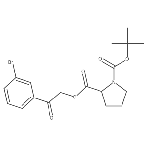 2-(2-(3-Bromophenyl)-2-oxoethyl) 1-(tert-butyl) (s)-pyrrolidine-1,2-dicarboxylate Structure