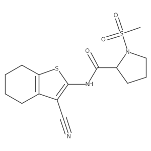 N-(3-cyano-4,5,6,7-tetrahydro-1-benzothiophen-2-yl)-1-methanesulfonylpyrrolidine-2-carboxamide Structure
