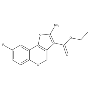 ethyl 2-amino-8-fluoro-4H-thieno[3,2-c]chromene-3-carboxylate Structure