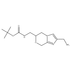 Carbamic acid, N-[[2-(aminomethyl)-5,6-dihydro-8H-imidazo[2,1-c][1,4]oxazin-6-yl]methyl]-, 1,1-dimethylethyl ester Structure